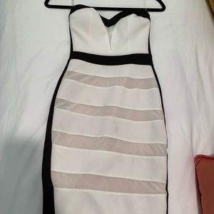 Black & White Sweetheart Strapless Dress
